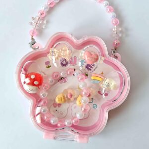Aashvi Styles Cute Pink Paw Print Jewellery Box – Stylish Storage with Matching Accessories