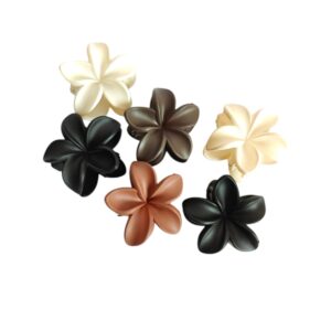 Aashvi Styles Flower Hair Claw Clips, 6 Pieces, Matte Finish, Small Size for Fine to Thick Hair, Pastel Hair Clips for Women and Girls, Nonslip Jaw Clips [Multicolor]