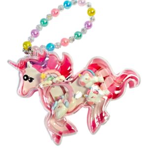Aashvi Styles Girls Unicorn Hair Accessories Set, Pink Beaded Bracelet with Charm, Gift Box