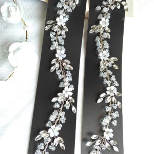 Aashvi Styles Crystal Floral Hair Vine, 30.5 cm x 5 cm, Wedding Hair Accessory