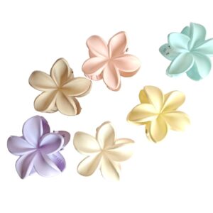 Aashvi Styles Flower Hair Clips, Pastel Colours, Small Size, Matte Finish, Claw Clips for Women Aesthetic, Clutchers for Hair, Cute Stylish Clature for Ladies, 6 Pieces